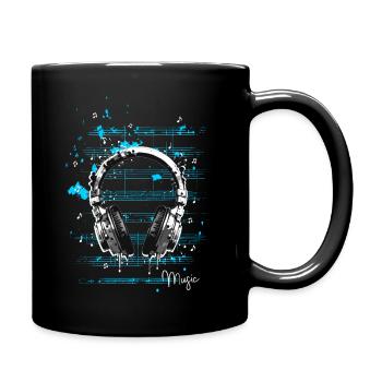 Casque musical - Mug uni - noir - Droite