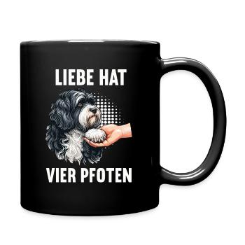 Liebe hat Vier Pfoten Havaneser Havaneserbesitzer - Tasse einfarbig - Schwarz - Rechts