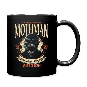 Mothman Dark Cryptid Legend West Virginia - Full Colour Mug - black - Right