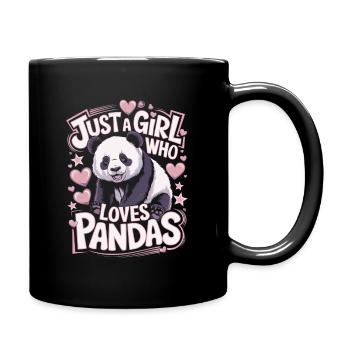 Panda Spruch Mädchen - Tasse einfarbig - Schwarz - Rechts