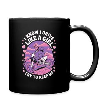 Motocross Female Motocross Rider Women Girl Saying - Full Colour Mug - black - Right