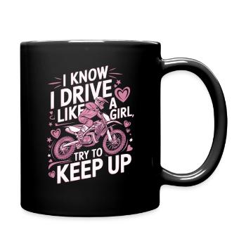 motocross femme motocross pilote femmes fille dire - Mug uni - noir - Droite