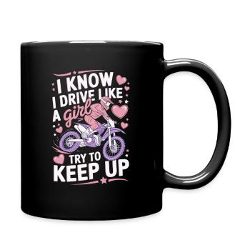 motocross femme motocross pilote femmes fille dire - Mug uni - noir - Droite
