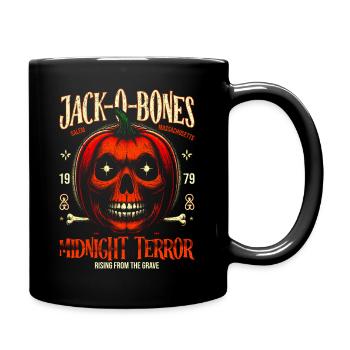 Jack-O-Bones Rétro Crâne Citrouille Horreur - Mug uni - noir - Droite