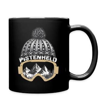 Pistenheld, Skier, Snowboarder, Winter - Full Colour Mug - black - Right