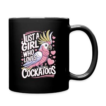 Kakadu lustiger Spruch - Tasse einfarbig - Schwarz - Rechts