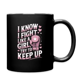 Boxen Frauen Frauenboxen - Tasse einfarbig - Schwarz - Rechts