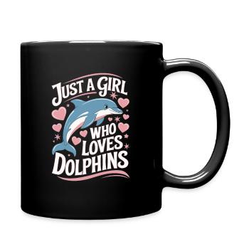 Mignon dauphin disant filles femmes - Mug uni - noir - Droite