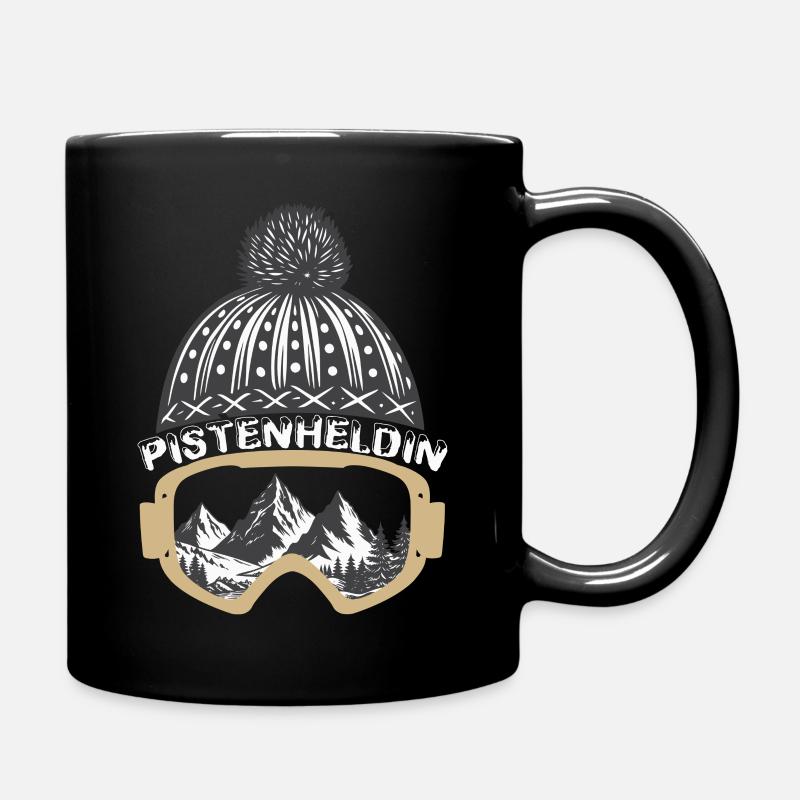 Pistenheldin Skifahrerin Snowboarderin Winter - Tasse einfarbig - Schwarz
