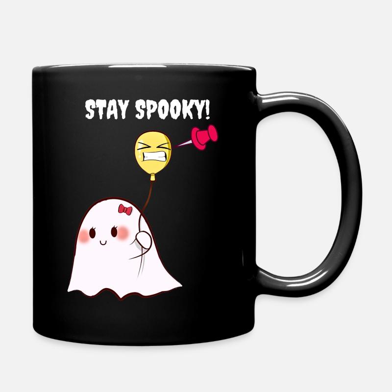 Stay Spooky - Geist mit Luftballon - Tasse einfarbig - Schwarz