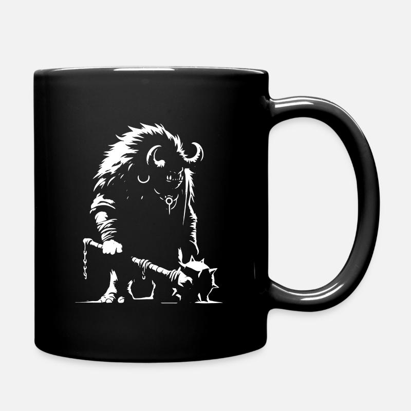 Gefährlicher Ork, Oger, Troll Silhouetten Design - Tasse einfarbig - Schwarz