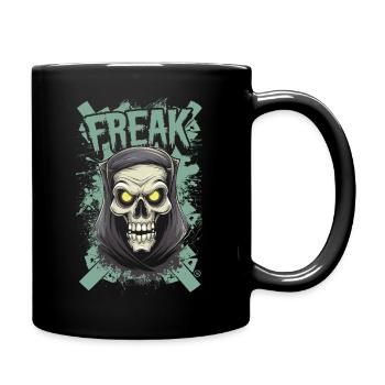 Freak - Skull, Totenkopf - Tasse einfarbig - Schwarz - Rechts