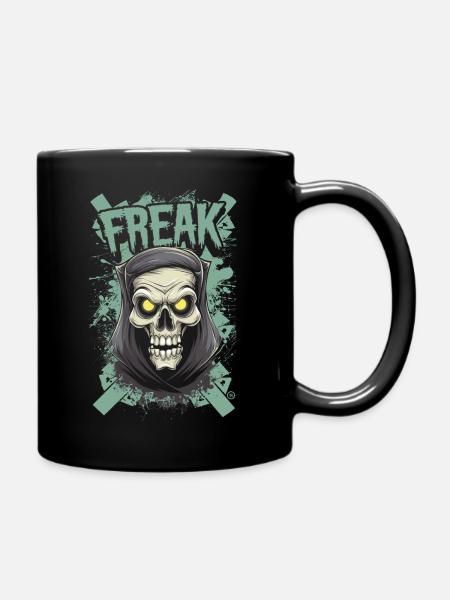 Freak - Skull, Totenkopf - Tasse einfarbig - Schwarz