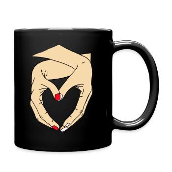 Heart Hands Pair Colorful - Full Colour Mug - black - Right