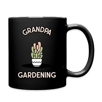 Grandpa gardening - Full Colour Mug - black - Right