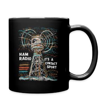 Ham Radio – Contact is everything! - Full Colour Mug - black - Right