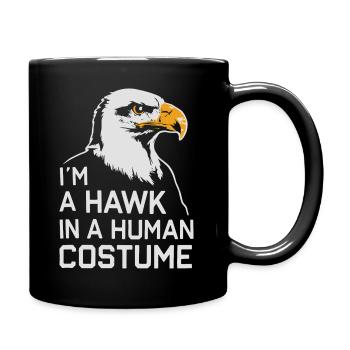 Frei wie ein Falke im Menschenkostüm - Tasse einfarbig - Schwarz - Rechts