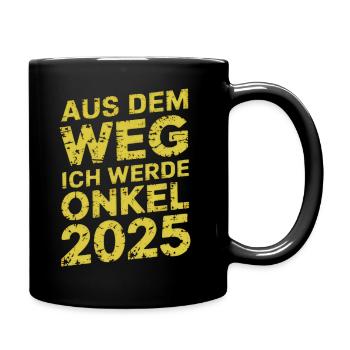 Aus Dem Weg Ich Werde Onkel 2025 - Tasse einfarbig - Schwarz - Rechts