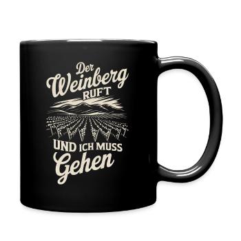 Winzer Weinberg - Tasse einfarbig - Schwarz - Rechts