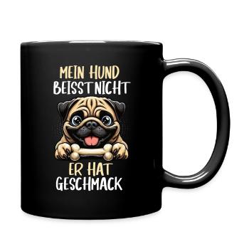Mein Hund Beisst nicht Mops Möpse Mopsbesitzer - Tasse einfarbig - Schwarz - Rechts