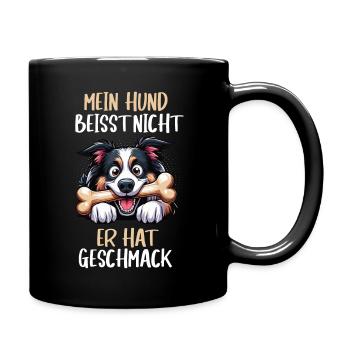 Mein Hund Beisst Nicht Australian Shepherd Aussie - Tasse einfarbig - Schwarz - Rechts