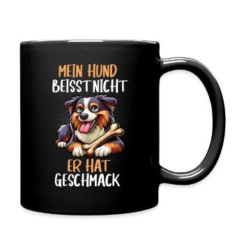 Mein Hund Beisst Nicht Australian Shepherd Aussie - Tasse einfarbig - Schwarz - Rechts