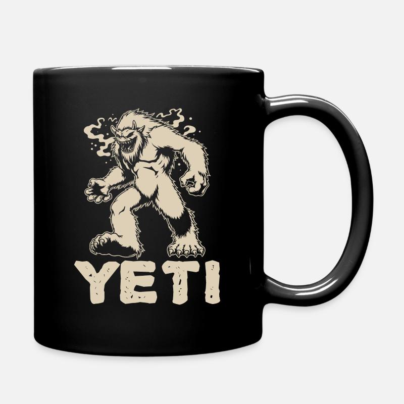 Yeti – Feel the Himalaya - cool monster design - Full Colour Mug - black