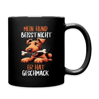 Mein Hund Beisst Nicht Airedale Terrier Airedales - Tasse einfarbig - Schwarz - Rechts