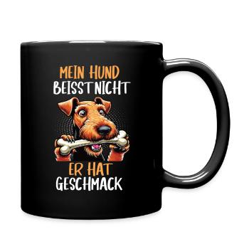 Mein Hund Beisst Nicht Airedale Terrier Airedales - Tasse einfarbig - Schwarz - Rechts
