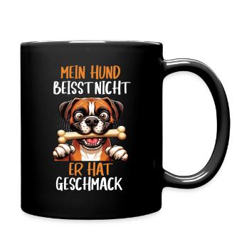 Mein Hund Beisst Nicht Boxer Boxerhalter Boxerhund - Tasse einfarbig - Schwarz - Rechts