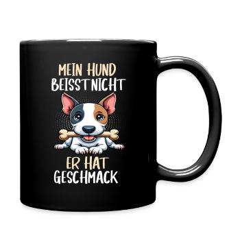 Mein Hund Beisst Nicht Miniatur Bullterrier Bully - Tasse einfarbig - Schwarz - Rechts