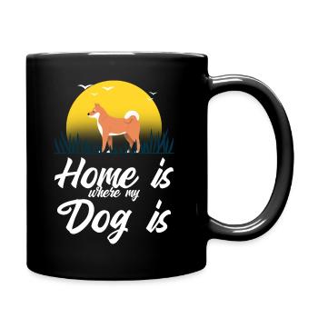 La maison est là où se trouve mon chien - Mug uni - noir - Droite