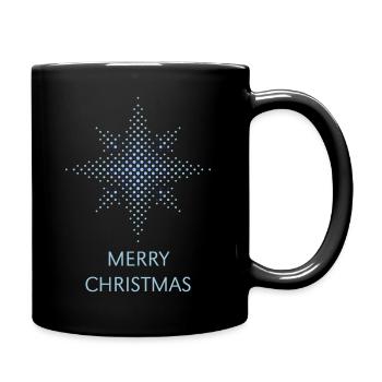 Joyeux Noël (Points de Noël étoiles / Bleu) - Mug uni - noir - Droite