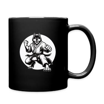 Loup d’arts martiaux – Force et loyauté - Mug uni - noir - Droite