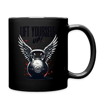 Kettlebell with Wings - Lift Yourself Up (Modern) - Full Colour Mug - black - Right