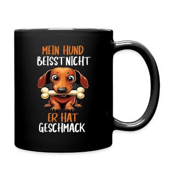 Mein Hund Beisst Nicht Dackel Dackelbesitzer - Tasse einfarbig - Schwarz - Rechts