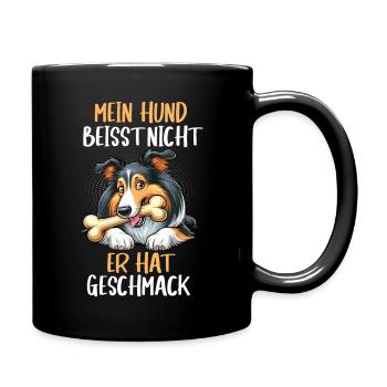 Mein Hund Beisst Nicht Collie Colliebesitzer - Tasse einfarbig - Schwarz - Rechts