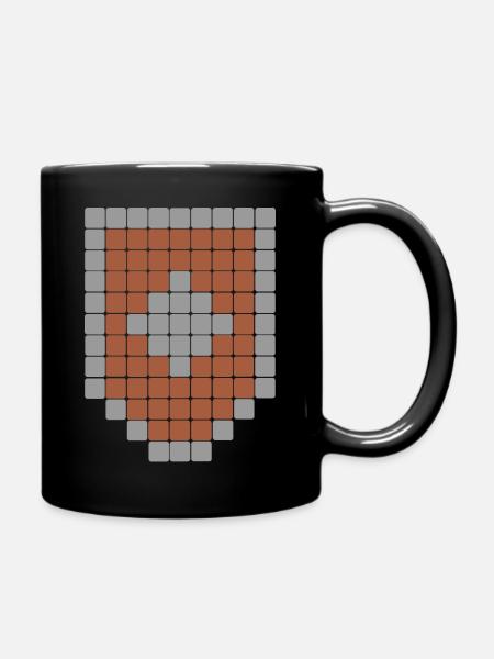 Rigged Poker - Pixel Art - RPG - Shield - Full Colour Mug - black