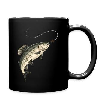 Äsche Angeln Fliegenfischen Fischen - Tasse einfarbig - Schwarz - Rechts