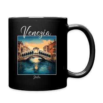 Venedig, Venezia - Tasse einfarbig - Schwarz - Rechts