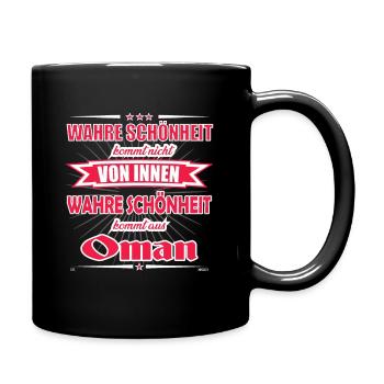 Wahre Schönheit kommt aus Oman Design - Tasse einfarbig - Schwarz - Rechts