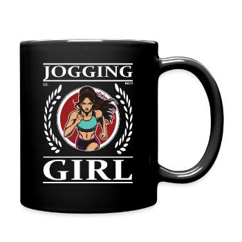Jogging Girl – Laufen ist Leben! - Tasse einfarbig - Schwarz - Rechts
