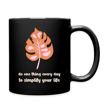 one step at a time will go a long way - Full Colour Mug - black - Right