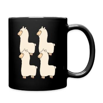 Lama Lot de quatre - Mug uni - noir - Droite