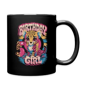 Birthday Leopard 5 Years - Girl - Full Colour Mug - black - Right