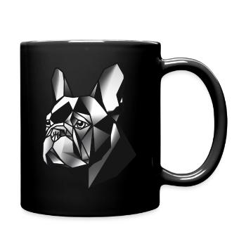 Conception géométrique d’un bouledogue français - Mug uni - noir - Droite