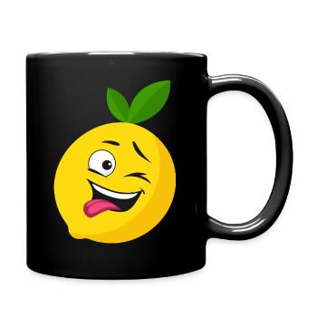 Zitronen-Meme - Tasse einfarbig - Schwarz - Rechts