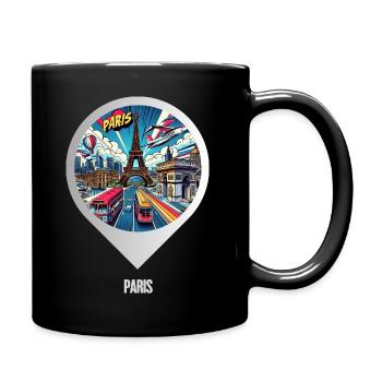 AI Design: Magical Image of the City of Paris - Full Colour Mug - black - Right