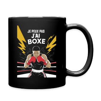 Je peux pas j'ai boxe - Mug uni - noir - Droite