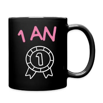 1. 1 year. 1st ANNIVERSARY. 1 YEAR ANNIVERSARY ANNIVERSARY. ANNI - Full Colour Mug - black - Right